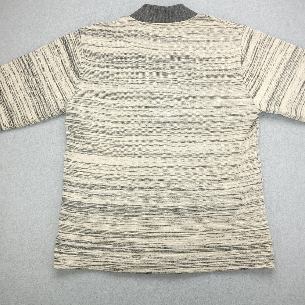Dehen 1920 Knitting Co Sweater Mens XL Gray Beige Wool Striped Cardigan Made USA - Picture 12 of 16